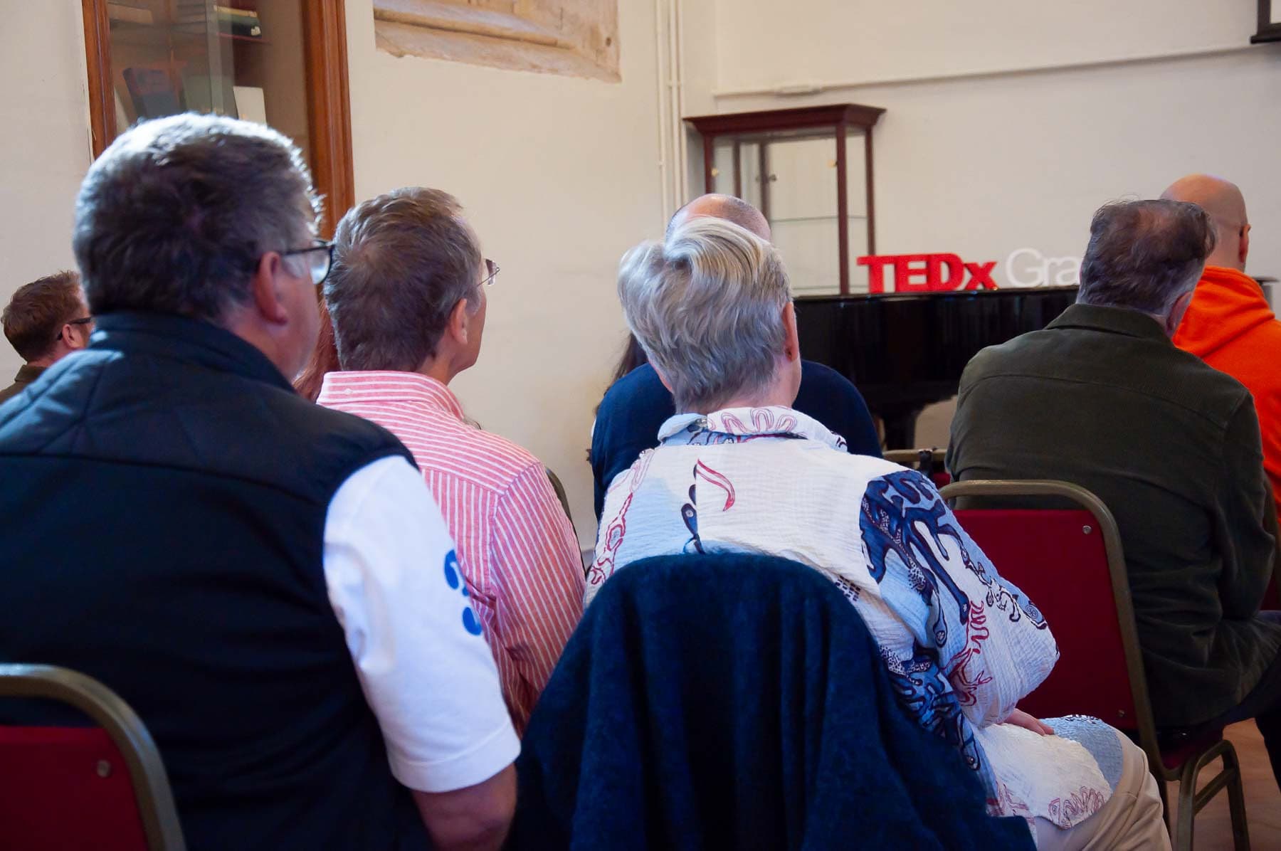 Audience members seated together at TEDxGrantham